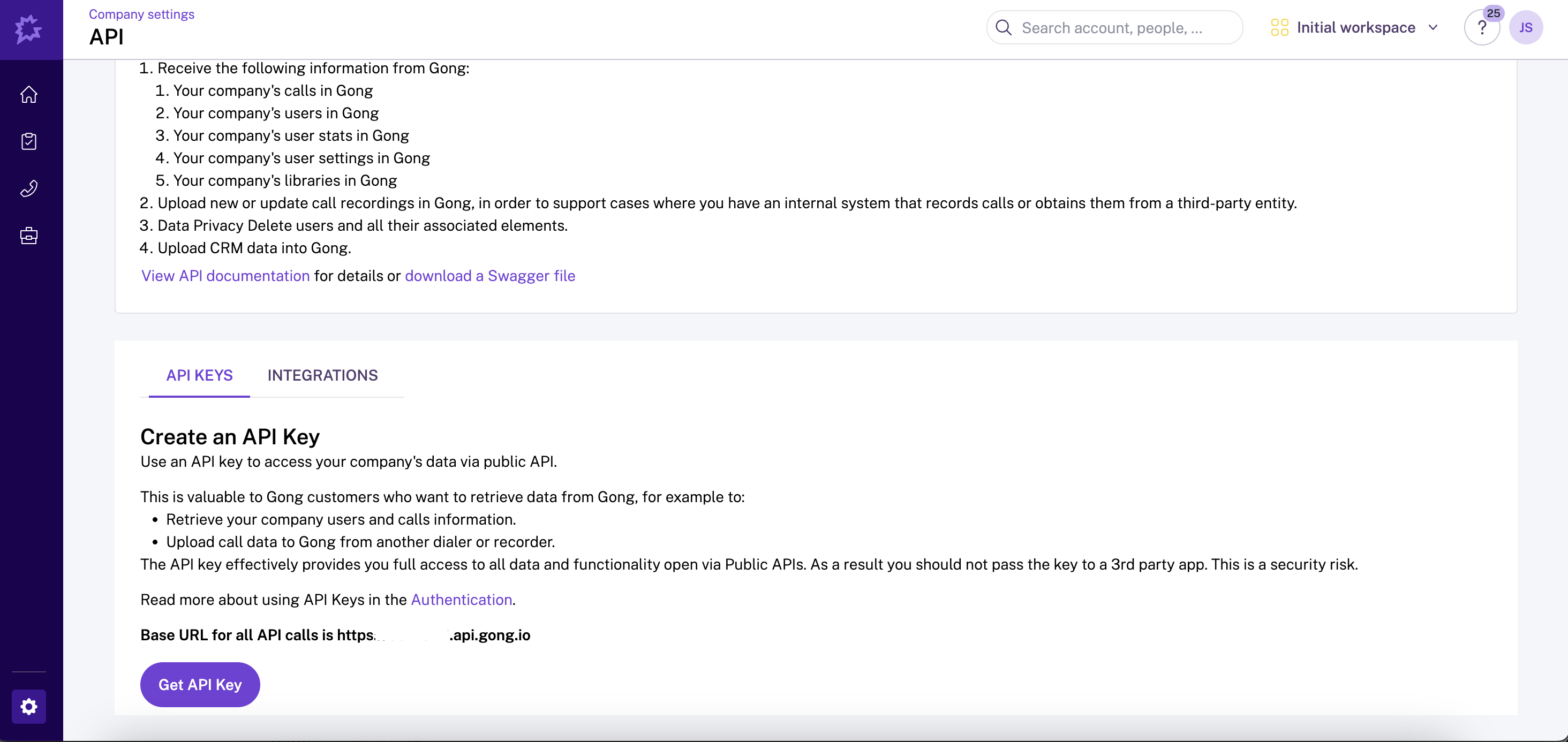 Generate API Access Key