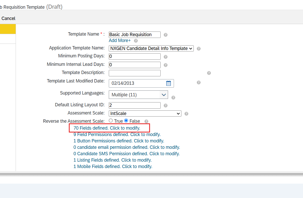 Click to Modify Fields