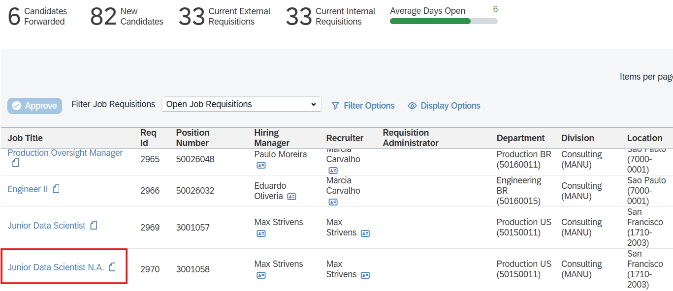 Select Job Requisition