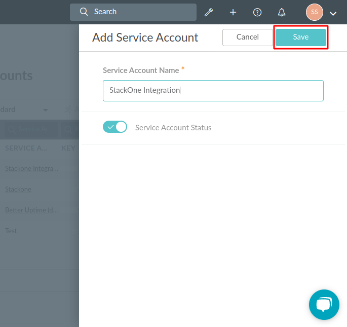 Service Account Details