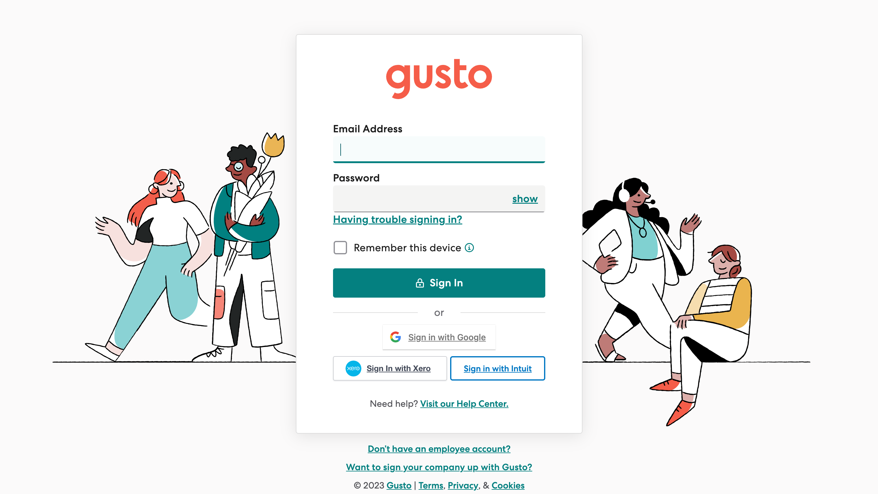 Gusto Account Credentials