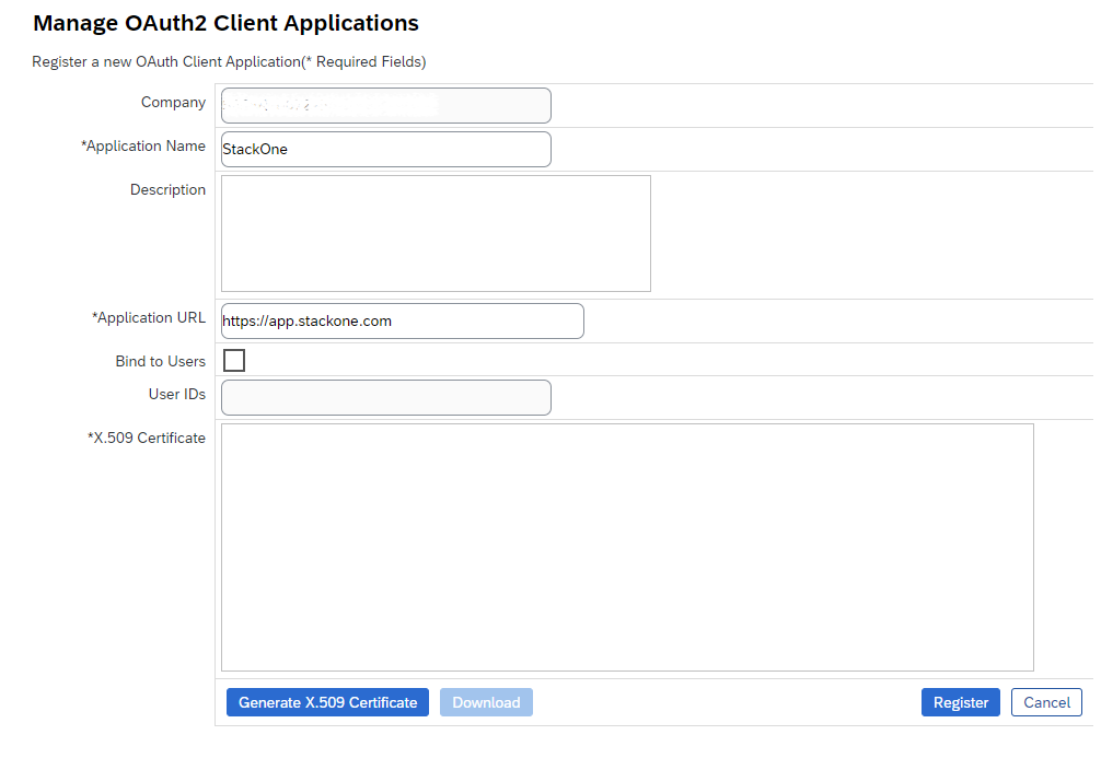 Register Client Application