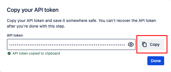 Copy your API Token