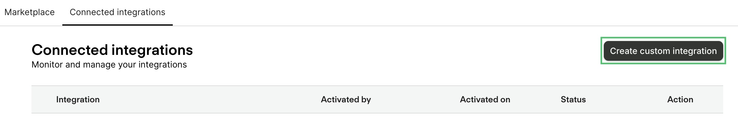 Create Custom Integration
