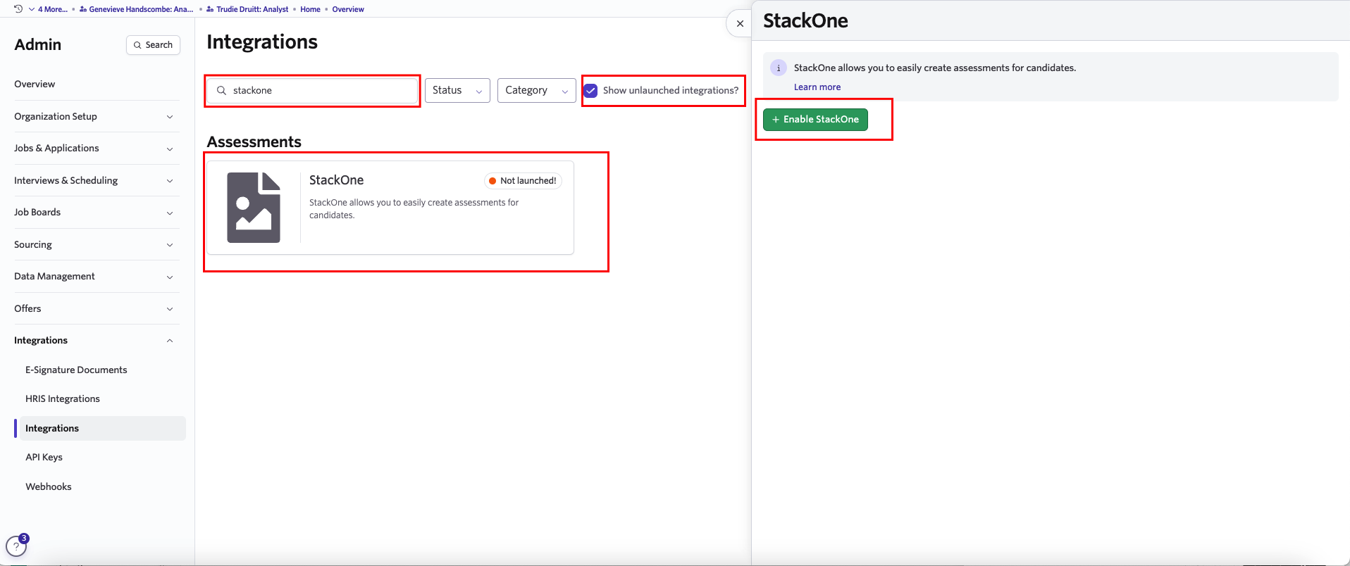 Edit/View Assessment/Background check Status ID