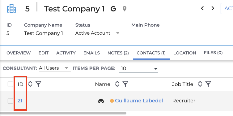 Company Contacts Ids Pn
