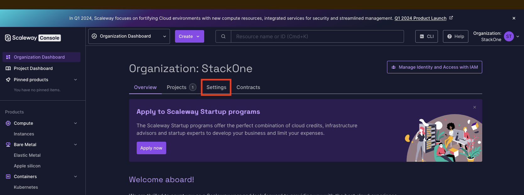 Organization Dashboard