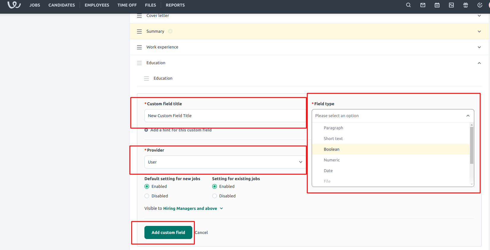 Search Create Custom Object