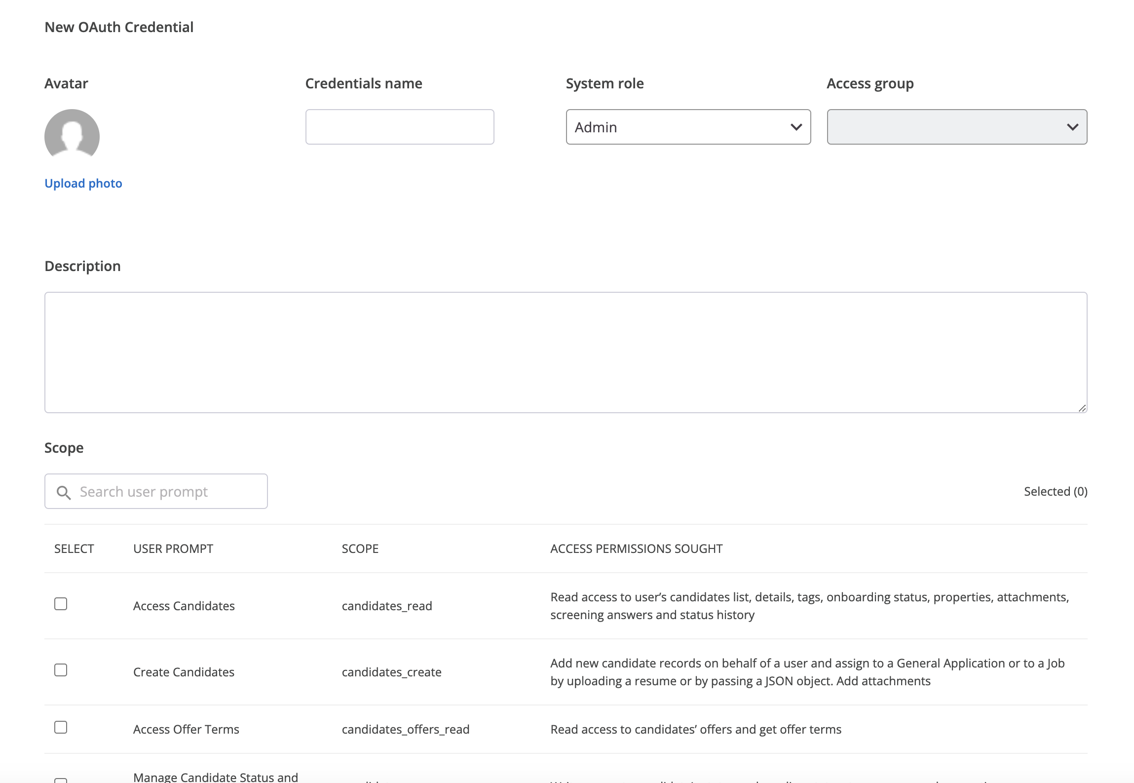 Generate Credentials