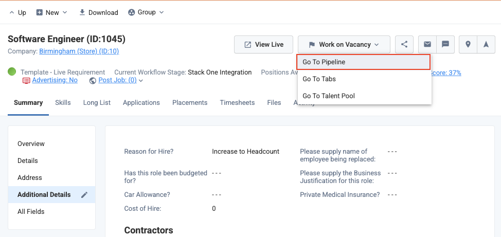 navigate to pipeline page