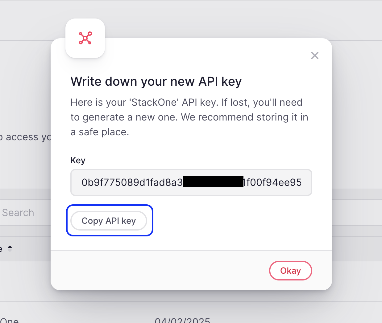 Copy your API Key