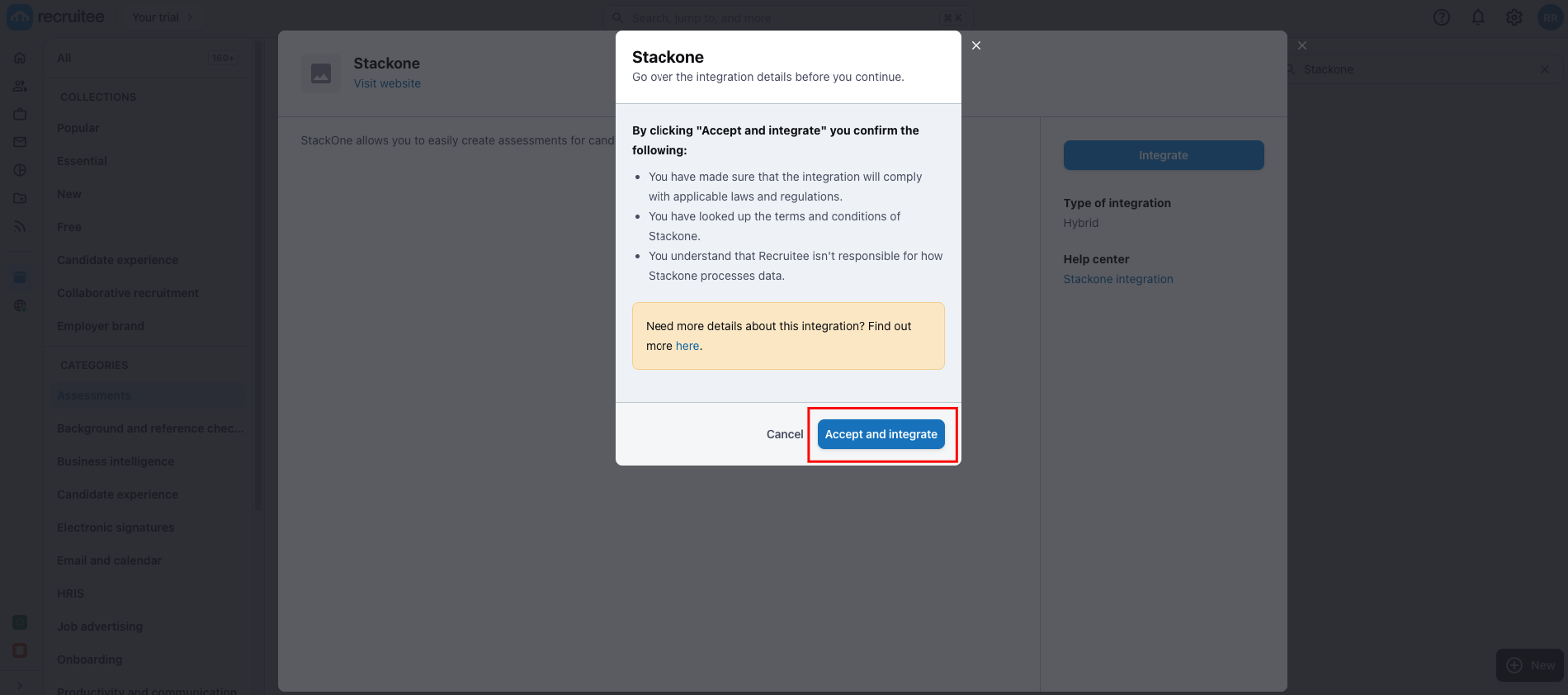 Edit/View Assessment/Background check Status ID