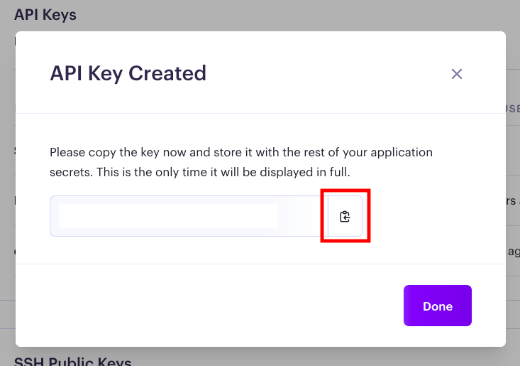 Copy API Key