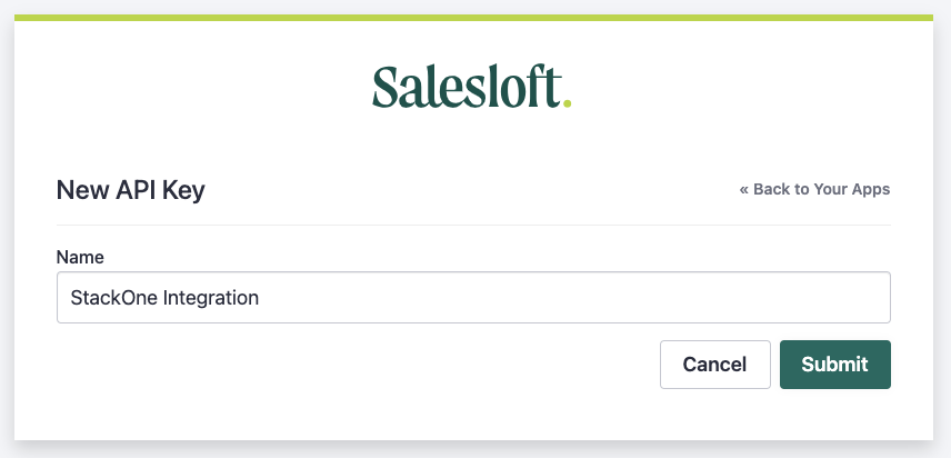 Enter API Key Details