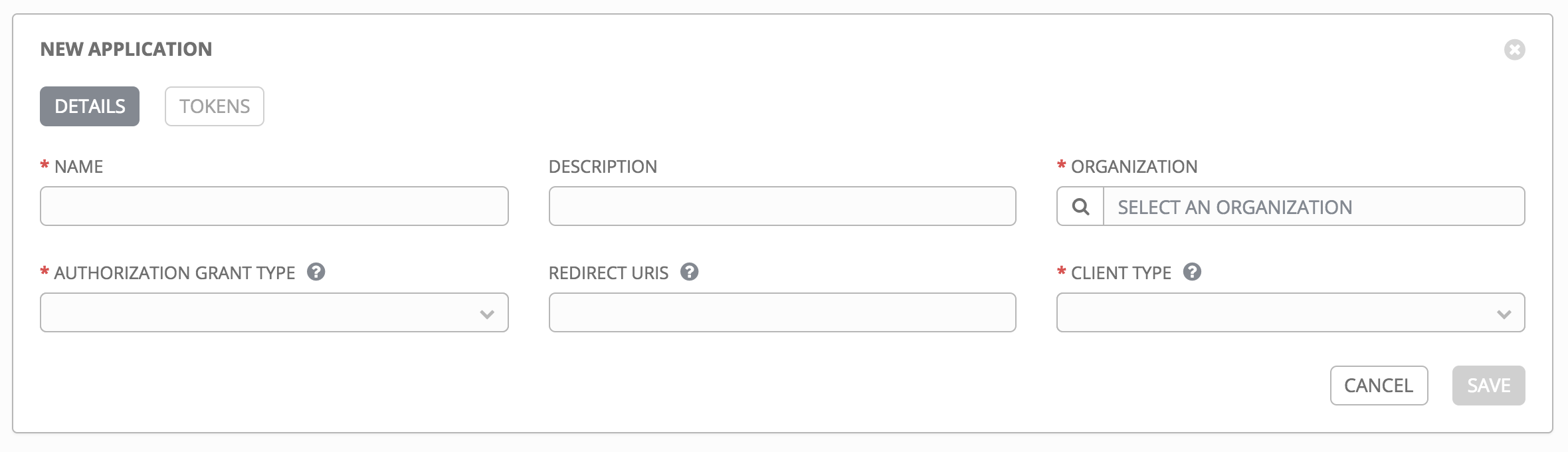 Enter Application Details