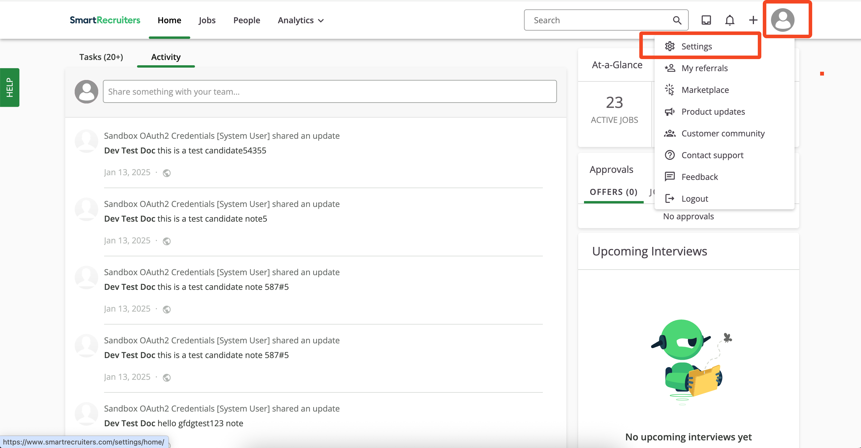 Access Admin Settings