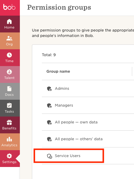 Permissions Groups