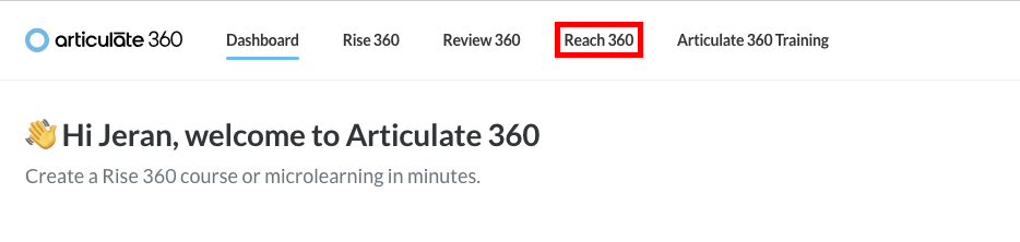 Navigate to Reach 360