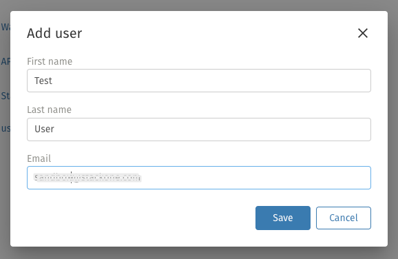 Enter user details and save
