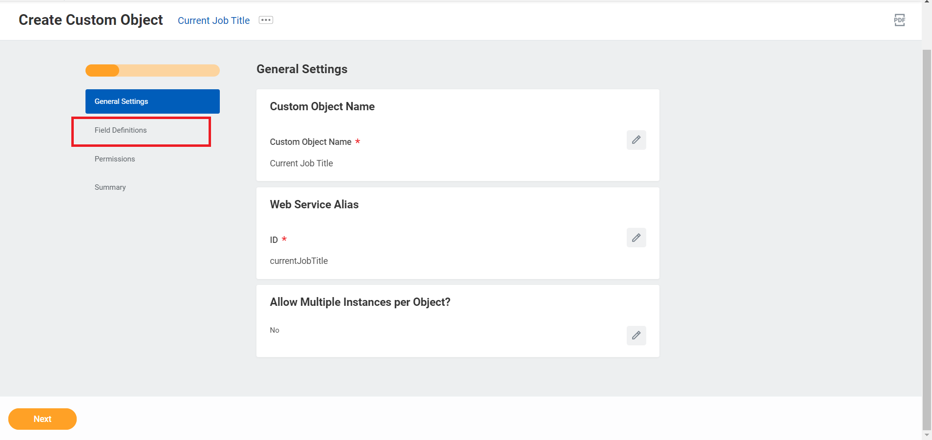 Click Field Definitions