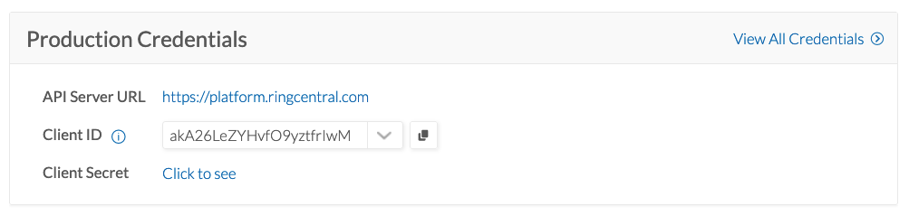Copy API Credentials