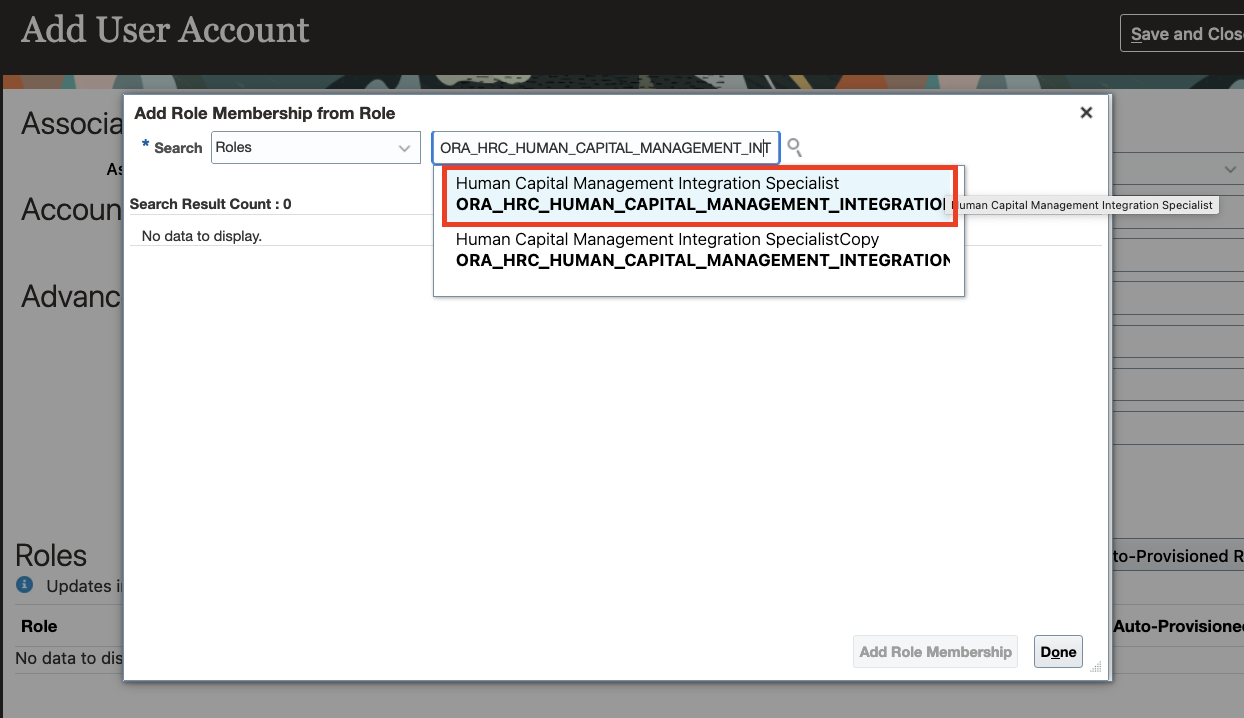 Search and Add Roles