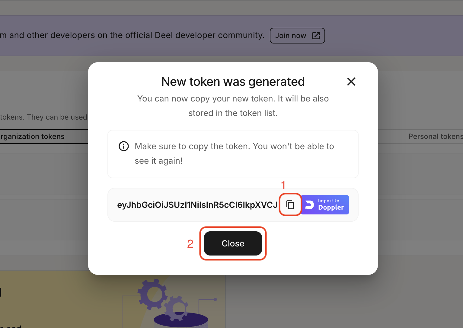 Copy your API Access Token