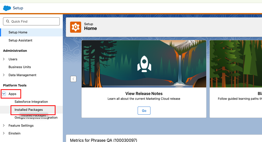 Navigate to Installed Packages