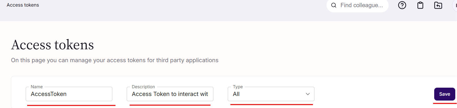 Create New Access Token