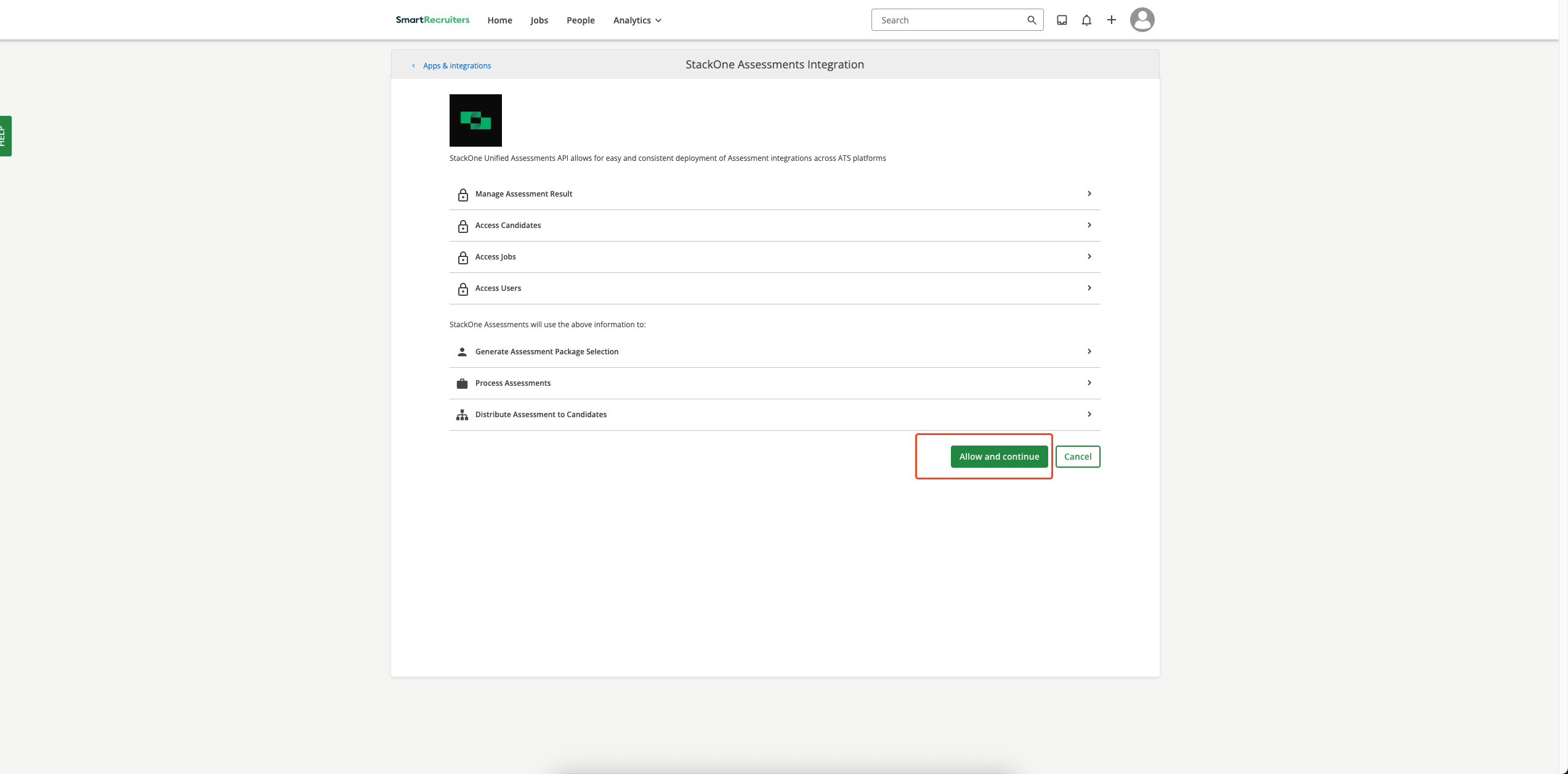 Enable Integration Connect Button