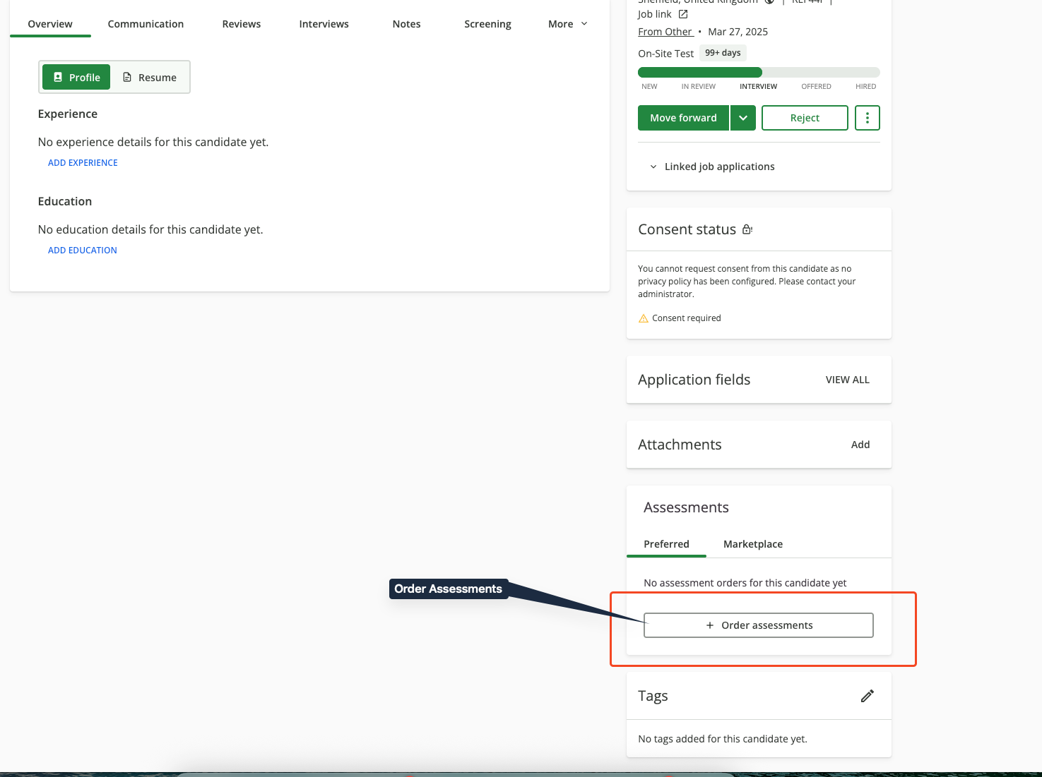 Package Selection Form