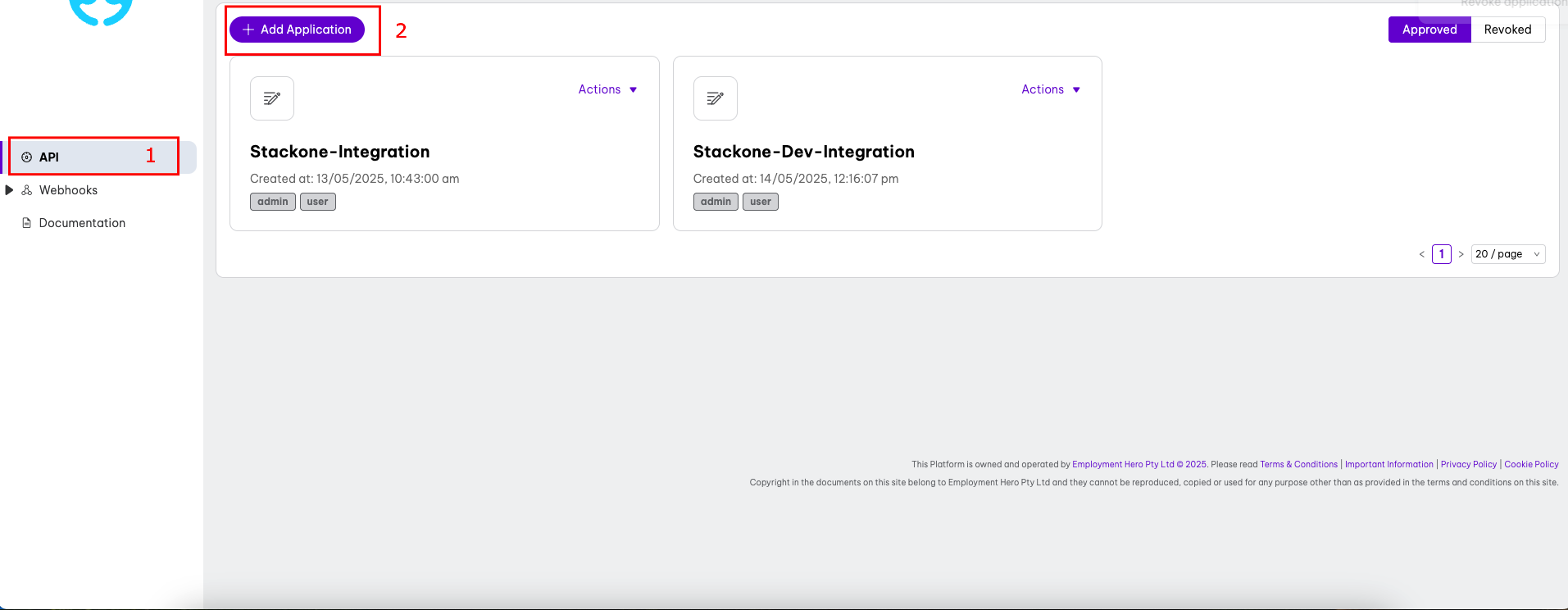 Click Add Application