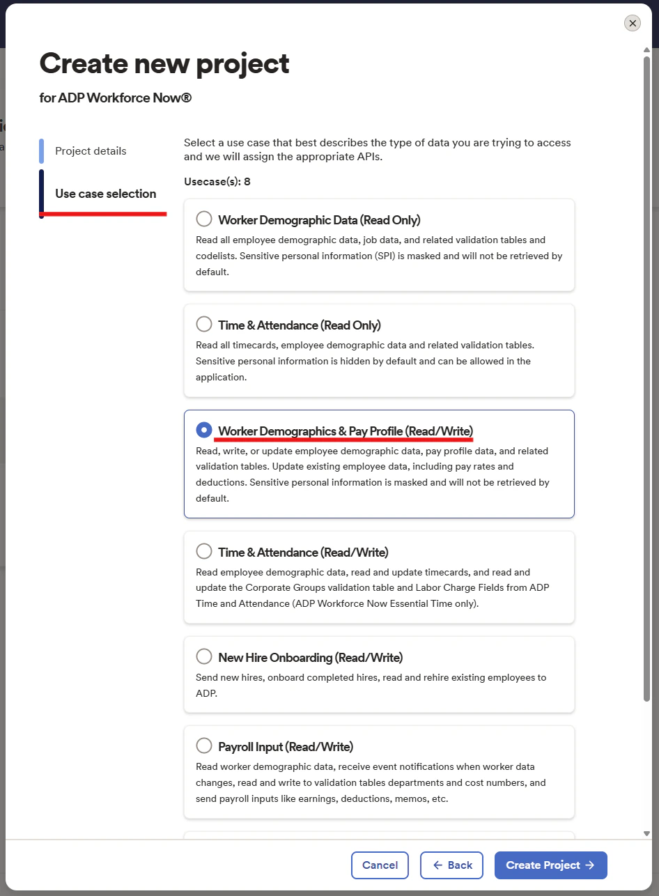 Use case selection