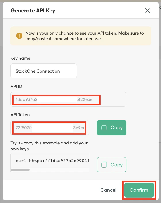 Copy your API Key
