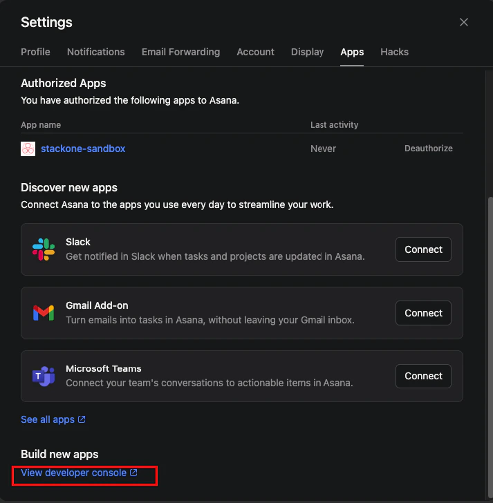 Profile Settings