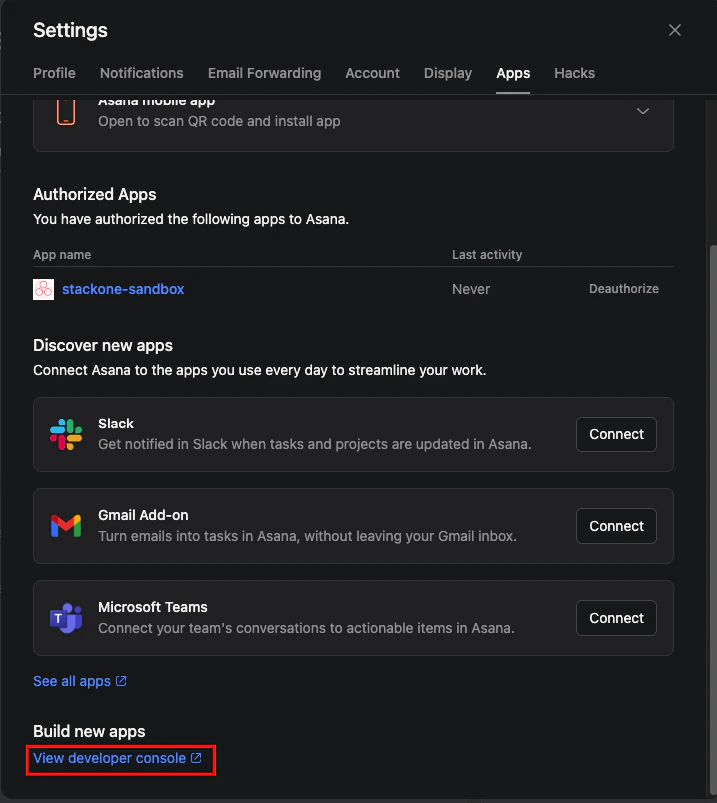 Profile Settings