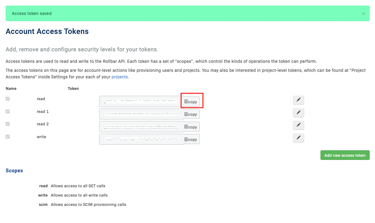 Copy Access Token