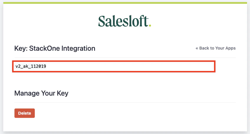 Copy API Key