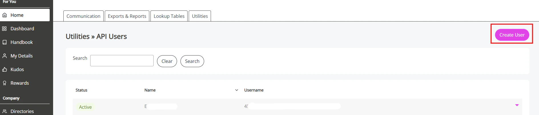 Click Create User