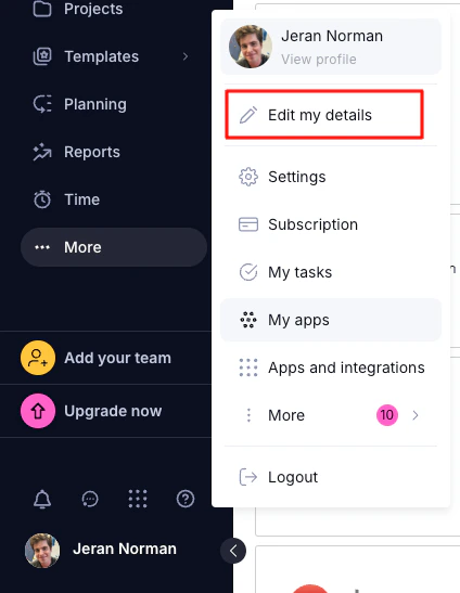 Edit My Details