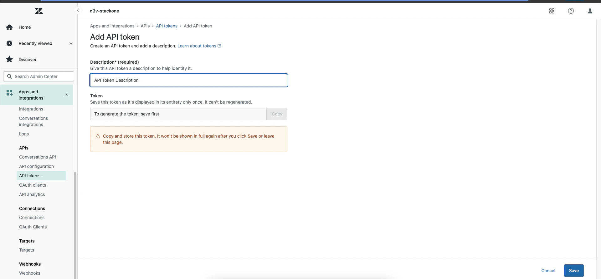 API Key dialog