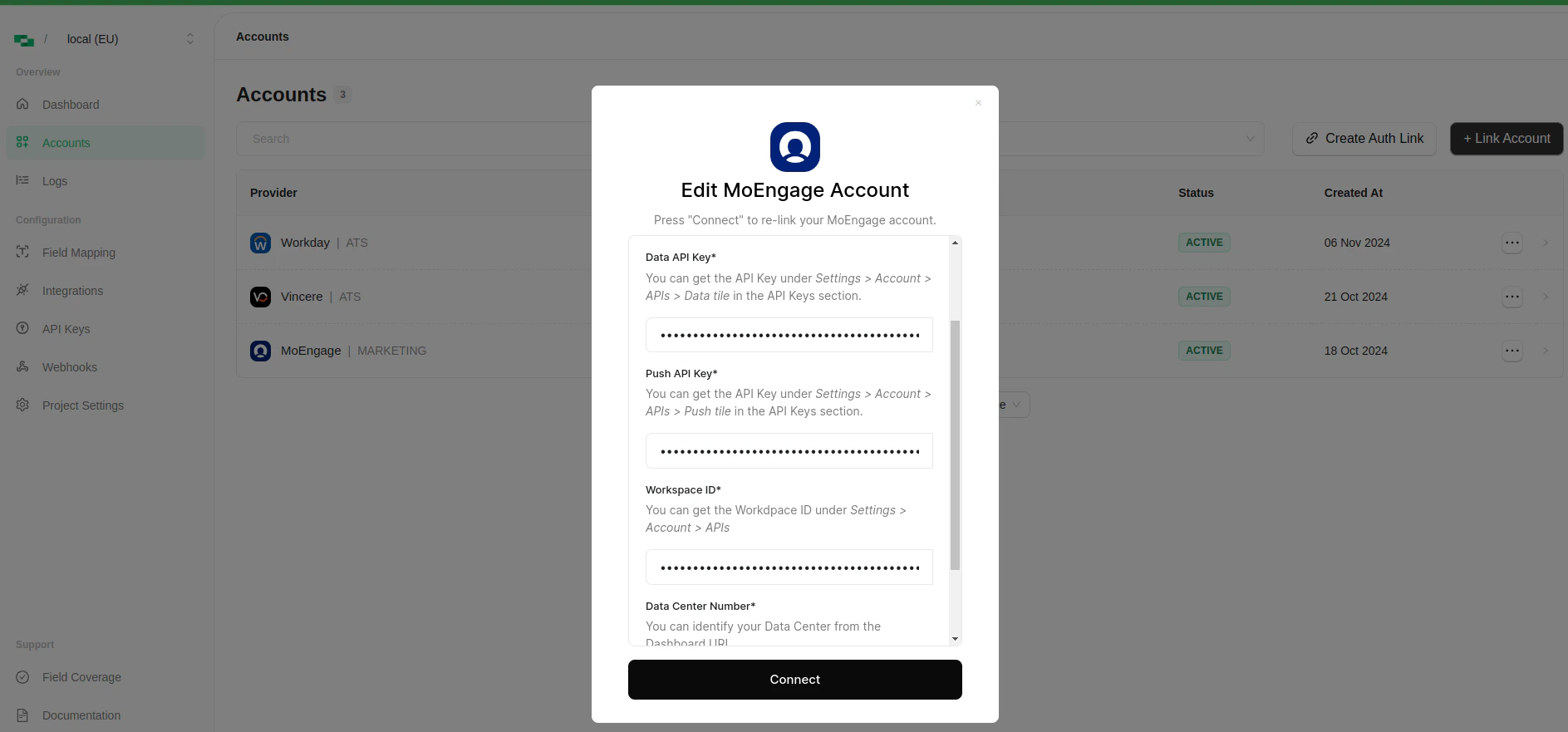 Enter Credentials