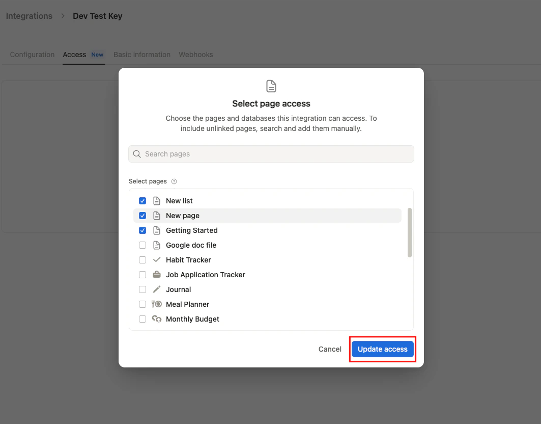 Select pages