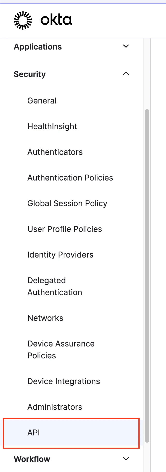 Navigate to API