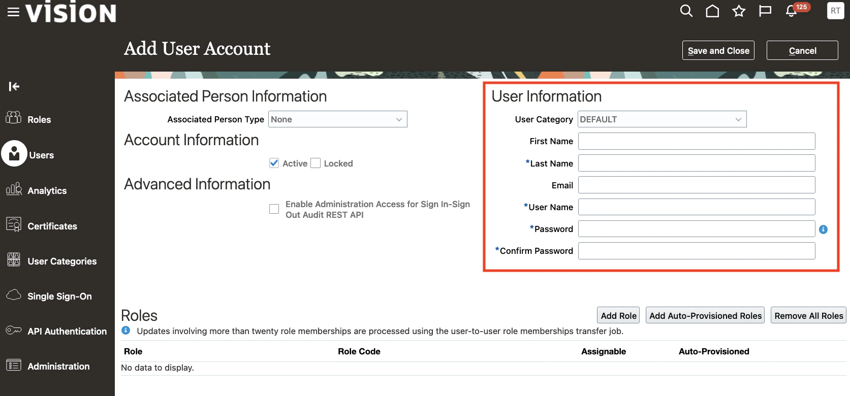 User Information