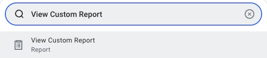 Search View Custom Report
