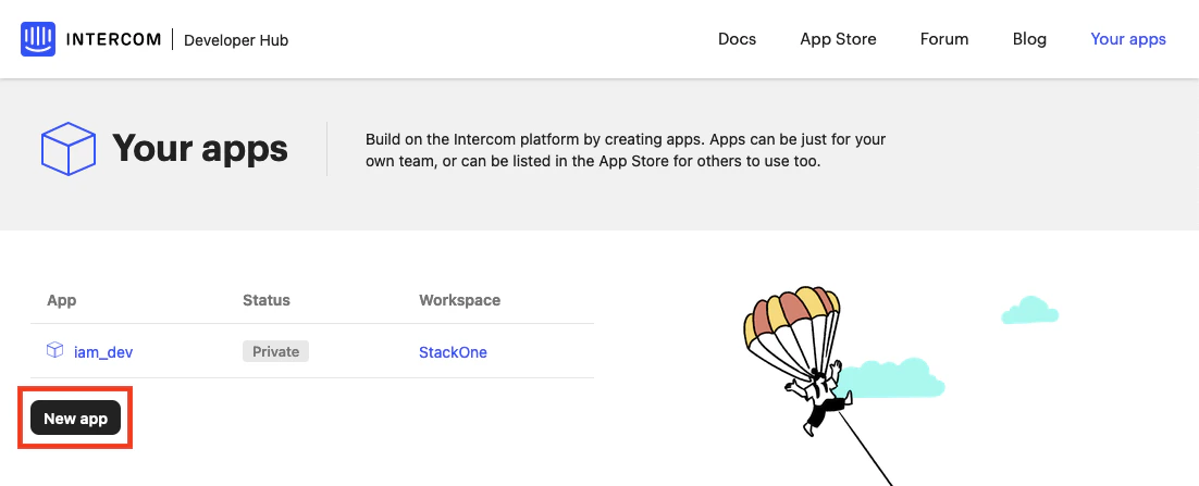 New App Button