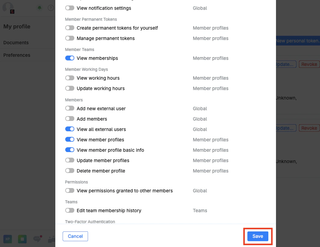 Permissions