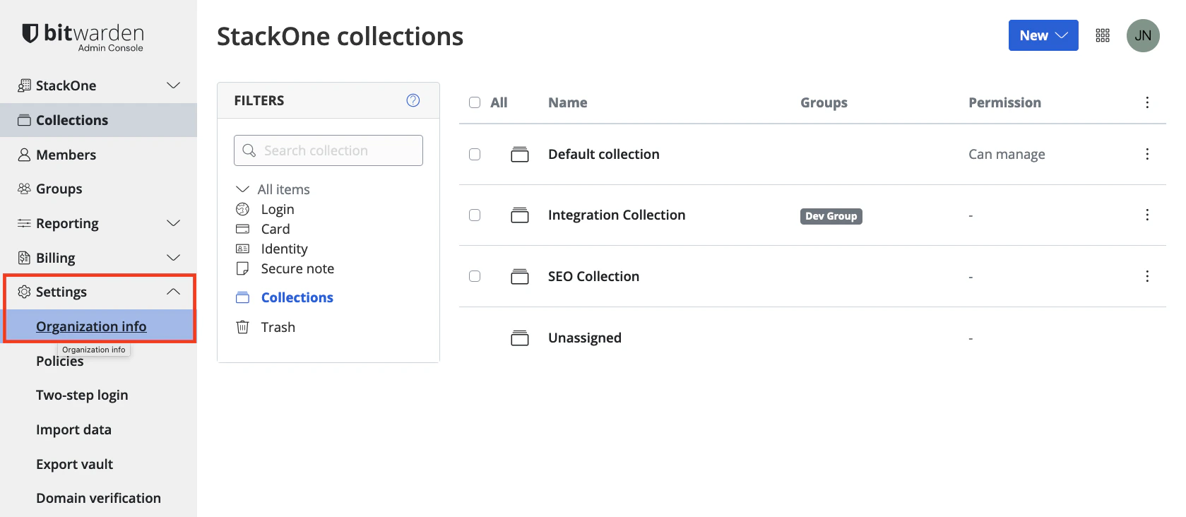 Organization Info