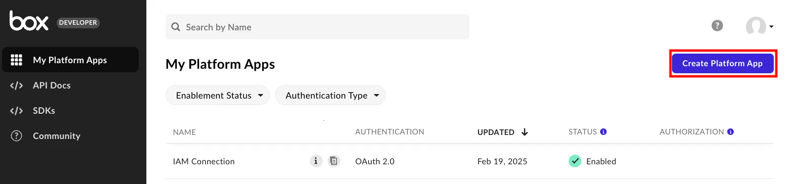 Create New App